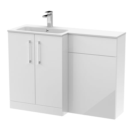 Nuie Arno 1100mm 2 Door Floor Standing Combination Vanity & WC Unit With L-Shaped Basin, photo 2