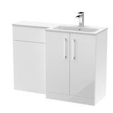 Nuie Arno 1100mm 2 Door Floor Standing Combination Vanity & WC Unit With L-Shaped Basin, photo 11