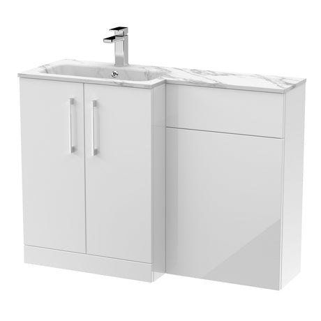 Nuie Arno 1100mm 2 Door Floor Standing Combination Vanity & WC Unit With L-Shaped Basin, photo 20