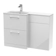 Nuie Arno 1100mm 2 Drawer Floor Standing Combination Vanity & WC Unit With L-Shaped Basin