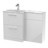 Nuie Arno 1100mm 2 Drawer Floor Standing Combination Vanity & WC Unit With L-Shaped Basin, photo 19