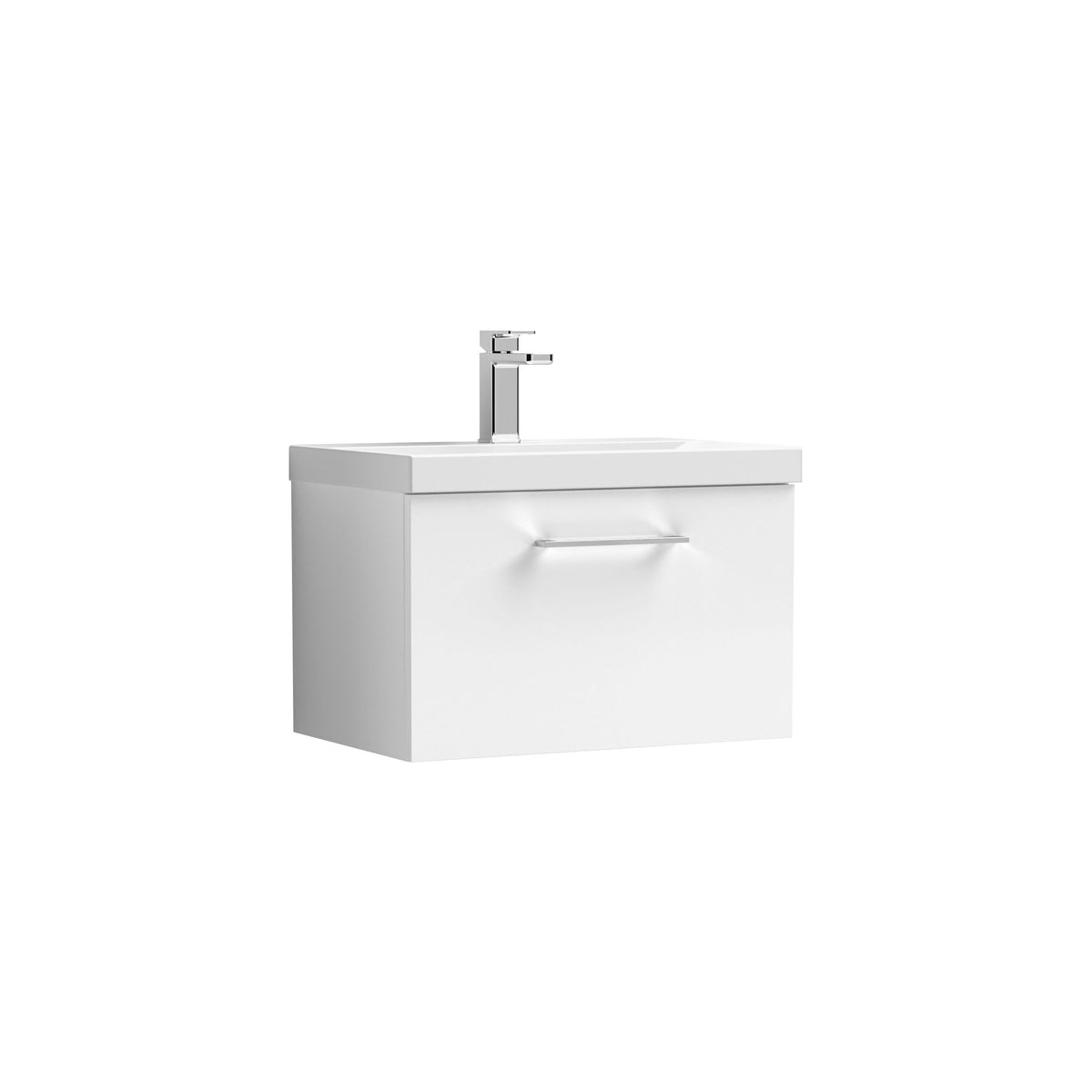 Nuie Arno 1 Drawer Wall Hung Vanity Unit With Basin – 600mm & 800mm, photo 2
