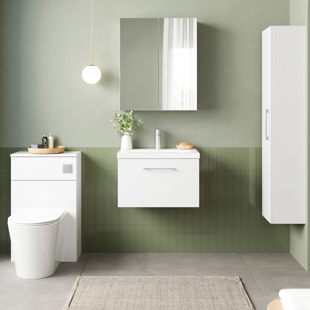 Nuie Arno 1 Drawer Wall Hung Vanity Unit With Basin – 600mm & 800mm
