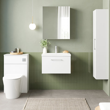 Nuie Arno 1 Drawer Wall Hung Vanity Unit With Basin – 600mm & 800mm
