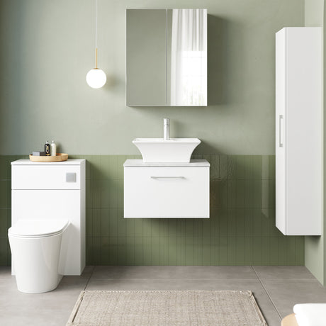 Nuie Arno 1 Drawer Wall Hung Vanity Unit With Worktop – 600mm & 800mm