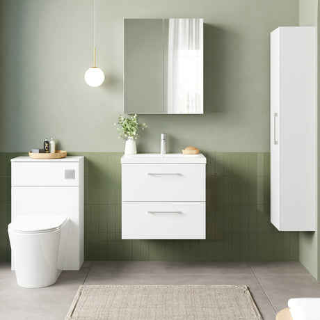 Nuie Arno 2 Drawer Wall Hung Vanity Unit With Basin – 600mm & 800mm