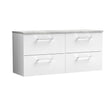 Nuie Arno 1200mm 4 Drawer Wall Hung Vanity Unit With Worktop, photo 2