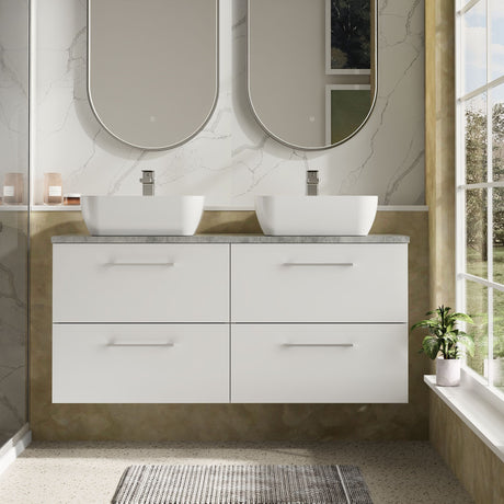 Nuie Arno 1200mm 4 Drawer Wall Hung Vanity Unit With Worktop