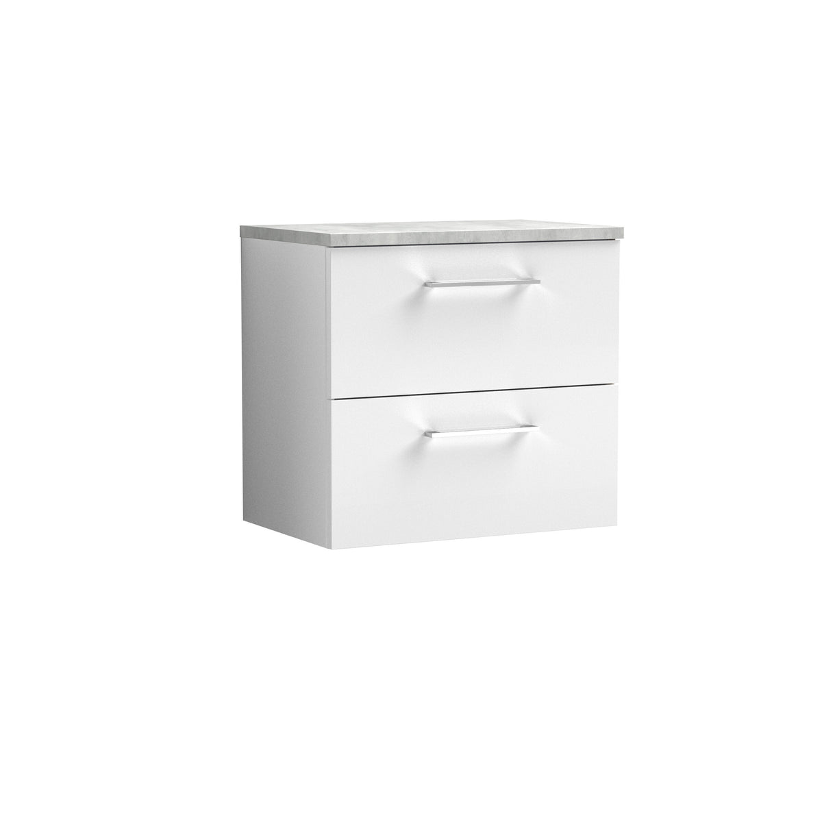 Nuie Arno 2 Drawer Wall Hung Vanity Unit With Worktop – 600mm, 800mm & 1200mm, photo 2