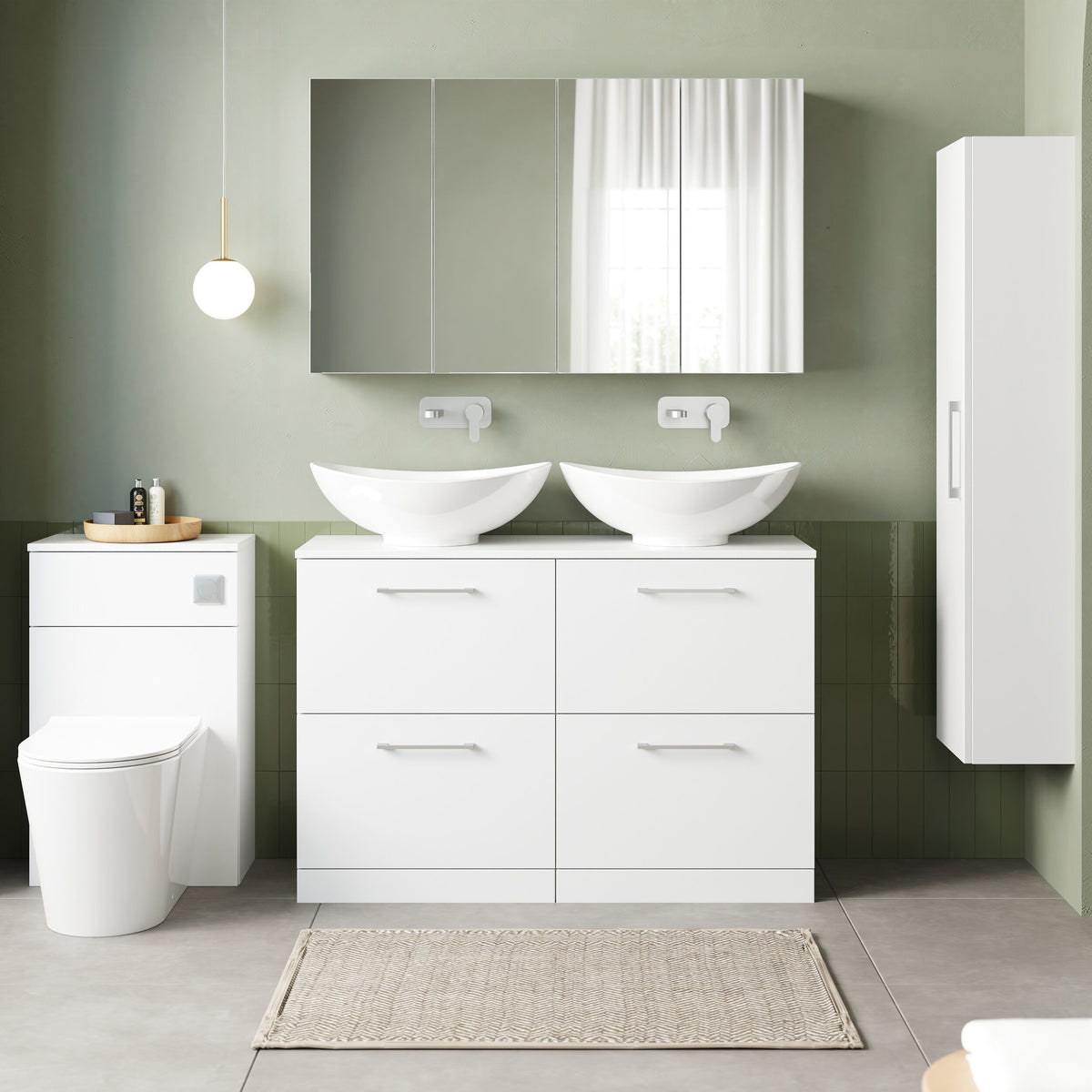 Nuie Arno 1200mm 4 Drawer Floor Standing Vanity Unit With Worktop