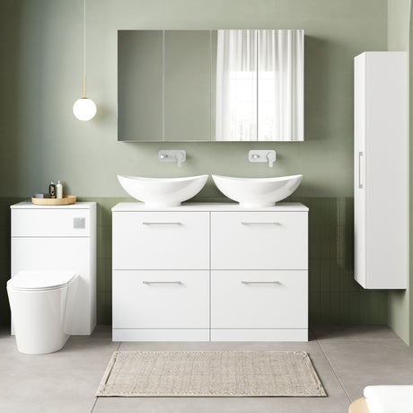 Nuie Arno 1200mm 4 Drawer Floor Standing Vanity Unit With Worktop