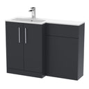 Nuie Arno 1100mm 2 Door Floor Standing Combination Vanity & WC Unit With L-Shaped Basin, photo 3