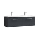 Nuie Arno 1200mm 2 Drawer Wall Hung Twin Vanity Unit With Basin, photo 3