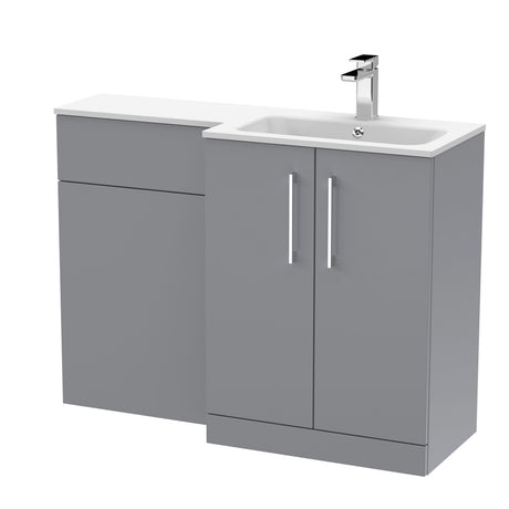 Nuie Arno 1100mm 2 Door Floor Standing Combination Vanity & WC Unit With L-Shaped Basin, photo 13