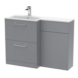 Nuie Arno 1100mm 2 Drawer Floor Standing Combination Vanity & WC Unit With L-Shaped Basin, photo 3