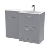 Nuie Arno 1100mm 2 Drawer Floor Standing Combination Vanity & WC Unit With L-Shaped Basin, photo 12