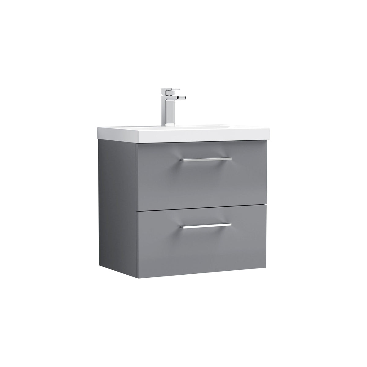 Nuie Arno 2 Drawer Wall Hung Vanity Unit With Basin – 600mm & 800mm, photo 4