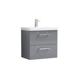 Nuie Arno 2 Drawer Wall Hung Vanity Unit With Basin – 600mm & 800mm, photo 4