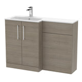 Nuie Arno 1100mm 2 Door Floor Standing Combination Vanity & WC Unit With L-Shaped Basin, photo 5
