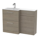 Nuie Arno 1100mm 2 Drawer Floor Standing Combination Vanity & WC Unit With L-Shaped Basin, photo 4