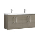Nuie Arno 1200mm 4 Door Wall Hung Twin Vanity Unit With Basin, photo 5