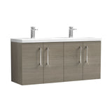 Nuie Arno 1200mm 4 Door Wall Hung Twin Vanity Unit With Basin, photo 5