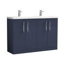 Nuie Arno 1200mm 4 Door Floor Standing Twin Vanity Unit With Basin, photo 6