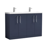 Nuie Arno 1200mm 4 Door Floor Standing Twin Vanity Unit With Basin, photo 6