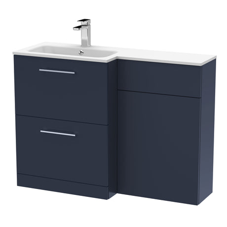 Nuie Arno 1100mm 2 Drawer Floor Standing Combination Vanity & WC Unit With L-Shaped Basin, photo 5