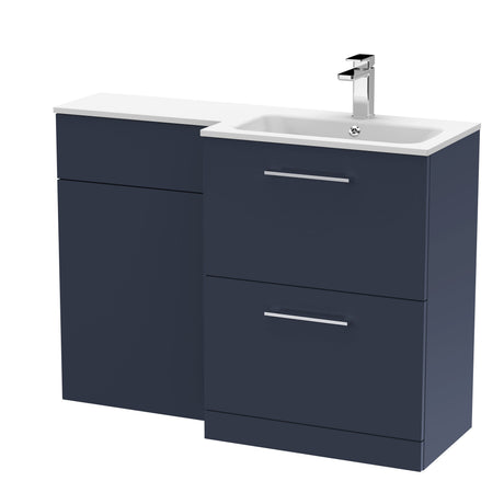 Nuie Arno 1100mm 2 Drawer Floor Standing Combination Vanity & WC Unit With L-Shaped Basin, photo 14