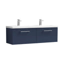 Nuie Arno 1200mm 2 Drawer Wall Hung Twin Vanity Unit With Basin, photo 6