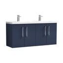 Nuie Arno 1200mm 4 Door Wall Hung Twin Vanity Unit With Basin, photo 6