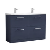 Nuie Arno 1200mm 4 Drawer Floor Standing Twin Vanity Unit With Basin, photo 6