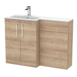 Nuie Arno 1100mm 2 Door Floor Standing Combination Vanity & WC Unit With L-Shaped Basin, photo 7