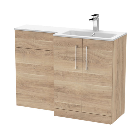 Nuie Arno 1100mm 2 Door Floor Standing Combination Vanity & WC Unit With L-Shaped Basin, photo 16