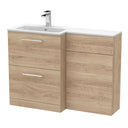 Nuie Arno 1100mm 2 Drawer Floor Standing Combination Vanity & WC Unit With L-Shaped Basin, photo 6