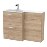 Nuie Arno 1100mm 2 Drawer Floor Standing Combination Vanity & WC Unit With L-Shaped Basin, photo 6