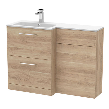 Nuie Arno 1100mm 2 Drawer Floor Standing Combination Vanity & WC Unit With L-Shaped Basin, photo 6