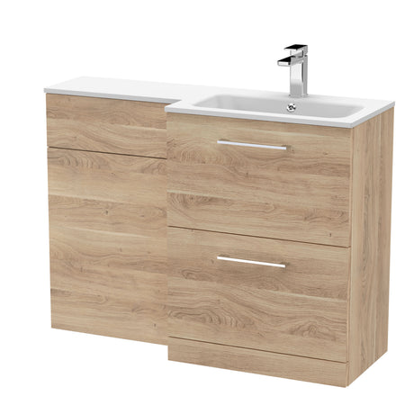 Nuie Arno 1100mm 2 Drawer Floor Standing Combination Vanity & WC Unit With L-Shaped Basin, photo 15