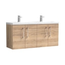 Nuie Arno 1200mm 4 Door Wall Hung Twin Vanity Unit With Basin, photo 7