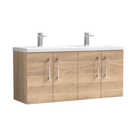Nuie Arno 1200mm 4 Door Wall Hung Twin Vanity Unit With Basin, photo 7