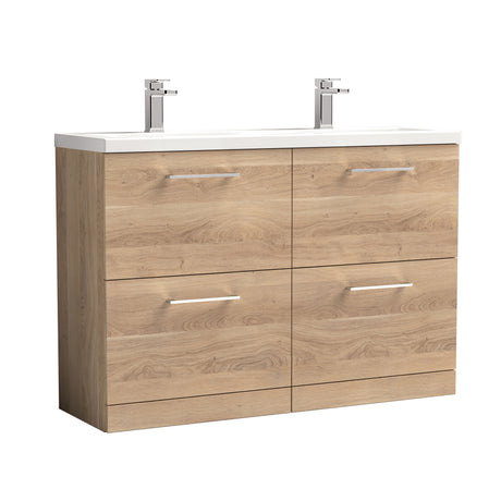 Nuie Arno 1200mm 4 Drawer Floor Standing Twin Vanity Unit With Basin, photo 7
