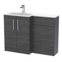 Nuie Arno 1100mm 2 Door Floor Standing Combination Vanity & WC Unit With L-Shaped Basin, photo 8