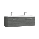 Nuie Arno 1200mm 2 Drawer Wall Hung Twin Vanity Unit With Basin, photo 8
