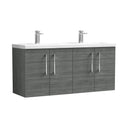 Nuie Arno 1200mm 4 Door Wall Hung Twin Vanity Unit With Basin, photo 8