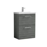 Nuie Arno 2 Drawer Floor Standing Vanity Unit With Basin – 600mm & 800mm, photo 8
