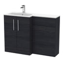 Nuie Arno 1100mm 2 Door Floor Standing Combination Vanity & WC Unit With L-Shaped Basin, photo 9