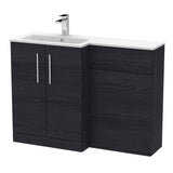 Nuie Arno 1100mm 2 Door Floor Standing Combination Vanity & WC Unit With L-Shaped Basin, photo 9
