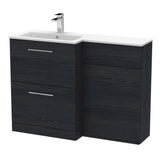 Nuie Arno 1100mm 2 Drawer Floor Standing Combination Vanity & WC Unit With L-Shaped Basin, photo 8
