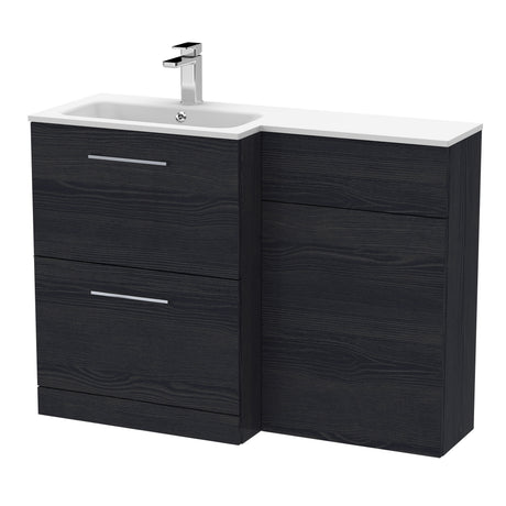 Nuie Arno 1100mm 2 Drawer Floor Standing Combination Vanity & WC Unit With L-Shaped Basin, photo 8